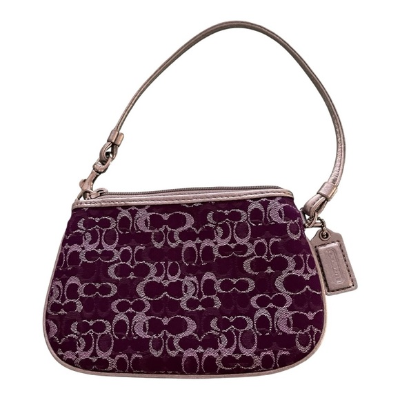 Coach purple & silver lurex wristlet in EUC. No callouts. - Picture 3 of 4